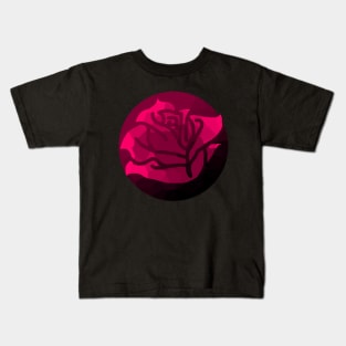 Pink Stained Glass Rose Kids T-Shirt